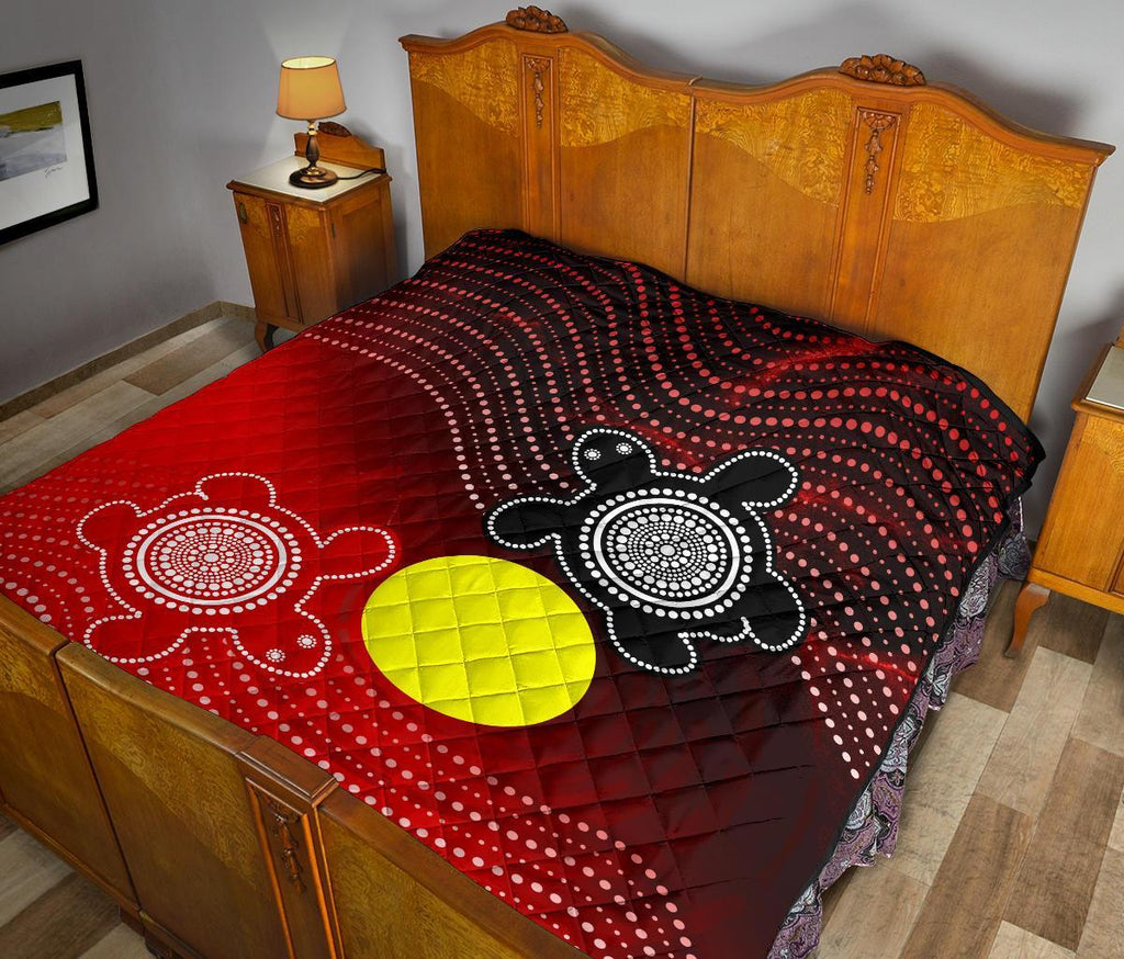 aboriginal-premium-quilt-indigenous-circle-dot-painting-style