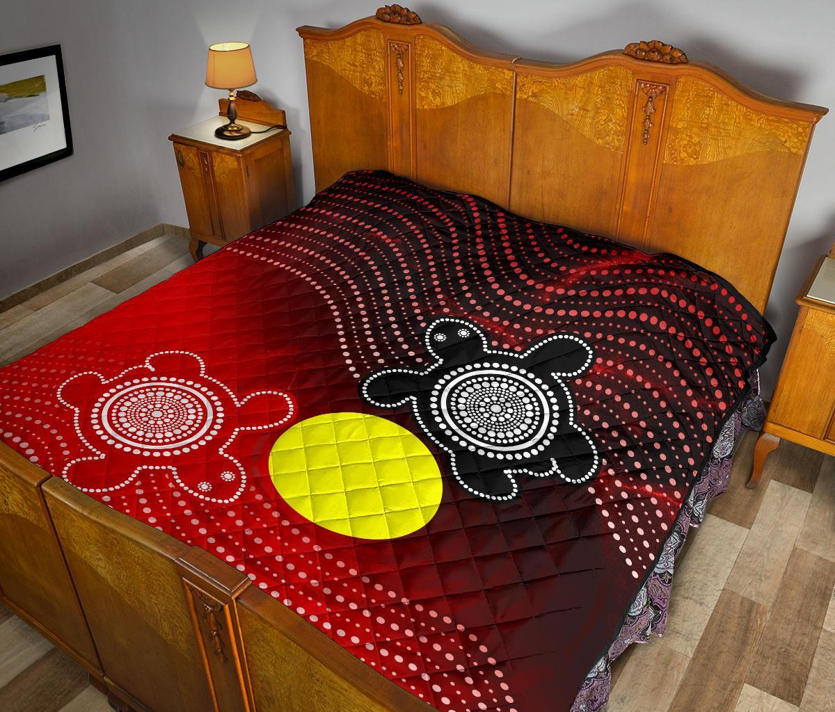 aboriginal-premium-quilt-indigenous-circle-dot-painting-style
