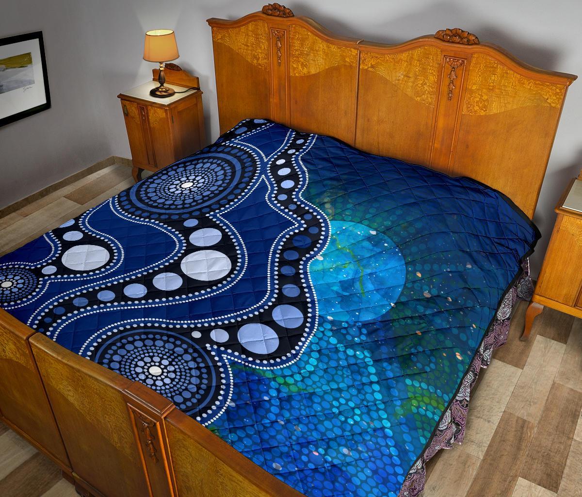 aboriginal-premium-quilt-australia-indigenous-flag-circle-dot-painting-art-blue