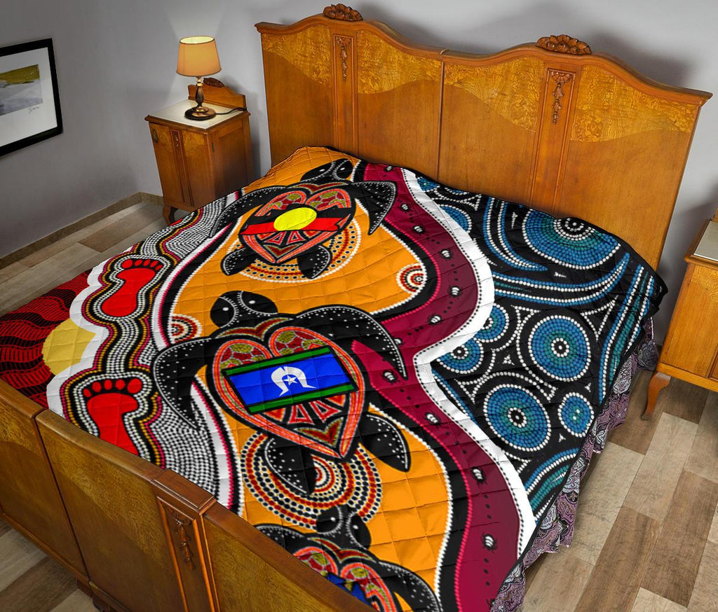 1saustralia-premium-quilt-australia-aboriginal-dots-with-turtle-and-naidoc-flags