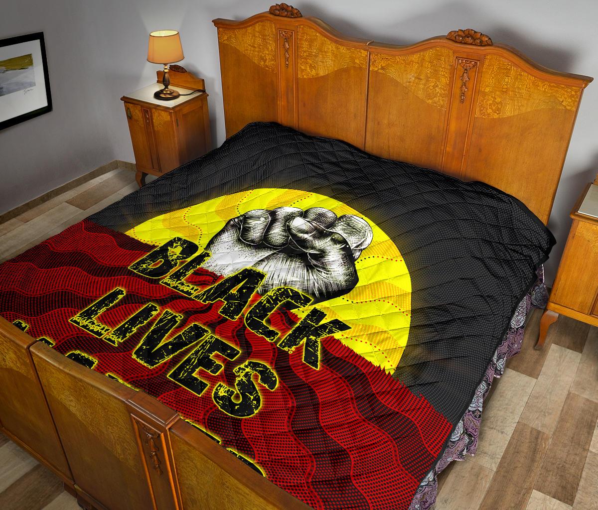 premium-quilt-aboriginal-black-lives-matter-sun-dot-painting