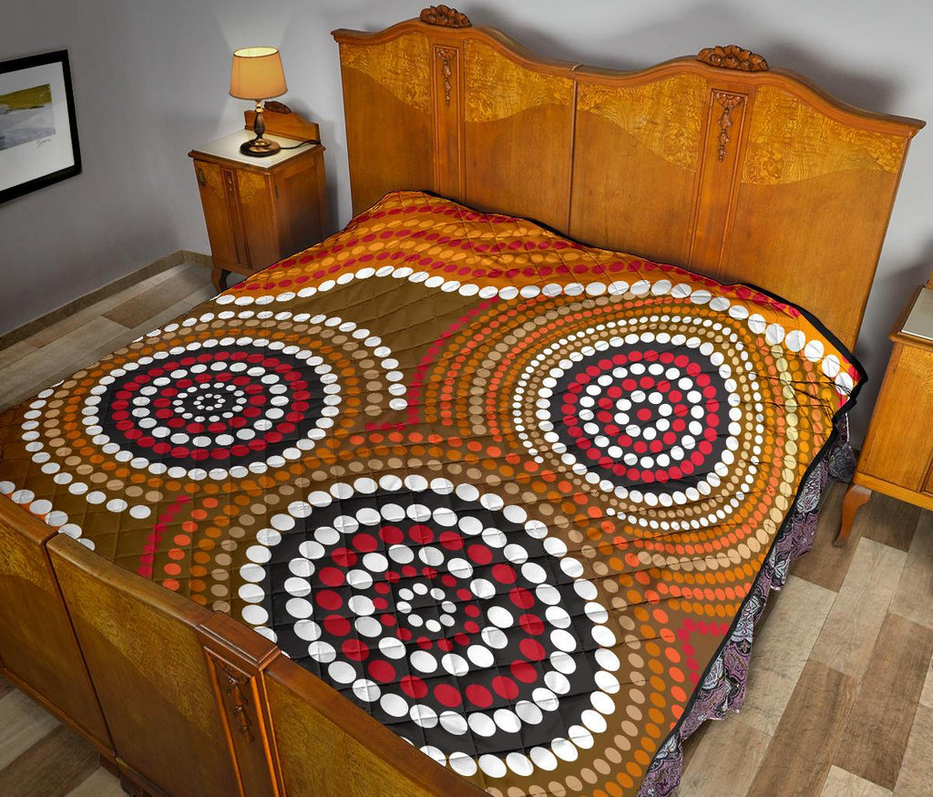 aboriginal-premium-quilt-australia-brown-circle-dot-painting-art