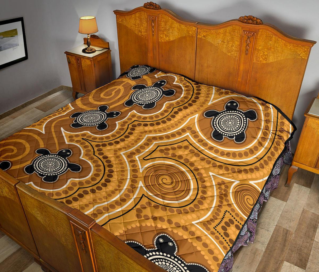 aboriginal-premium-quilt-indigenous-turtle-gold-version