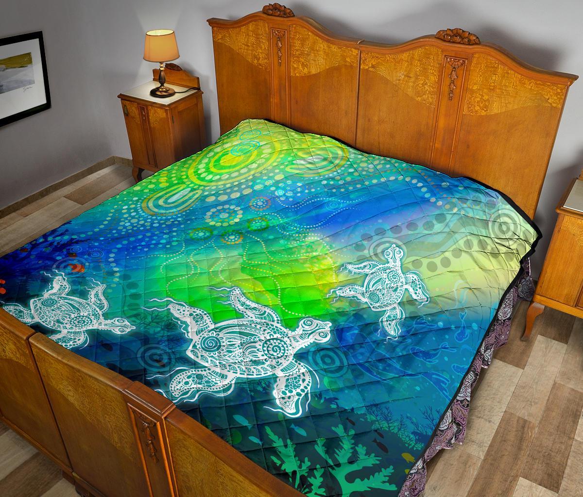 aboriginal-premmium-quilt-indigenous-turtle-ocean-dot-painting-art