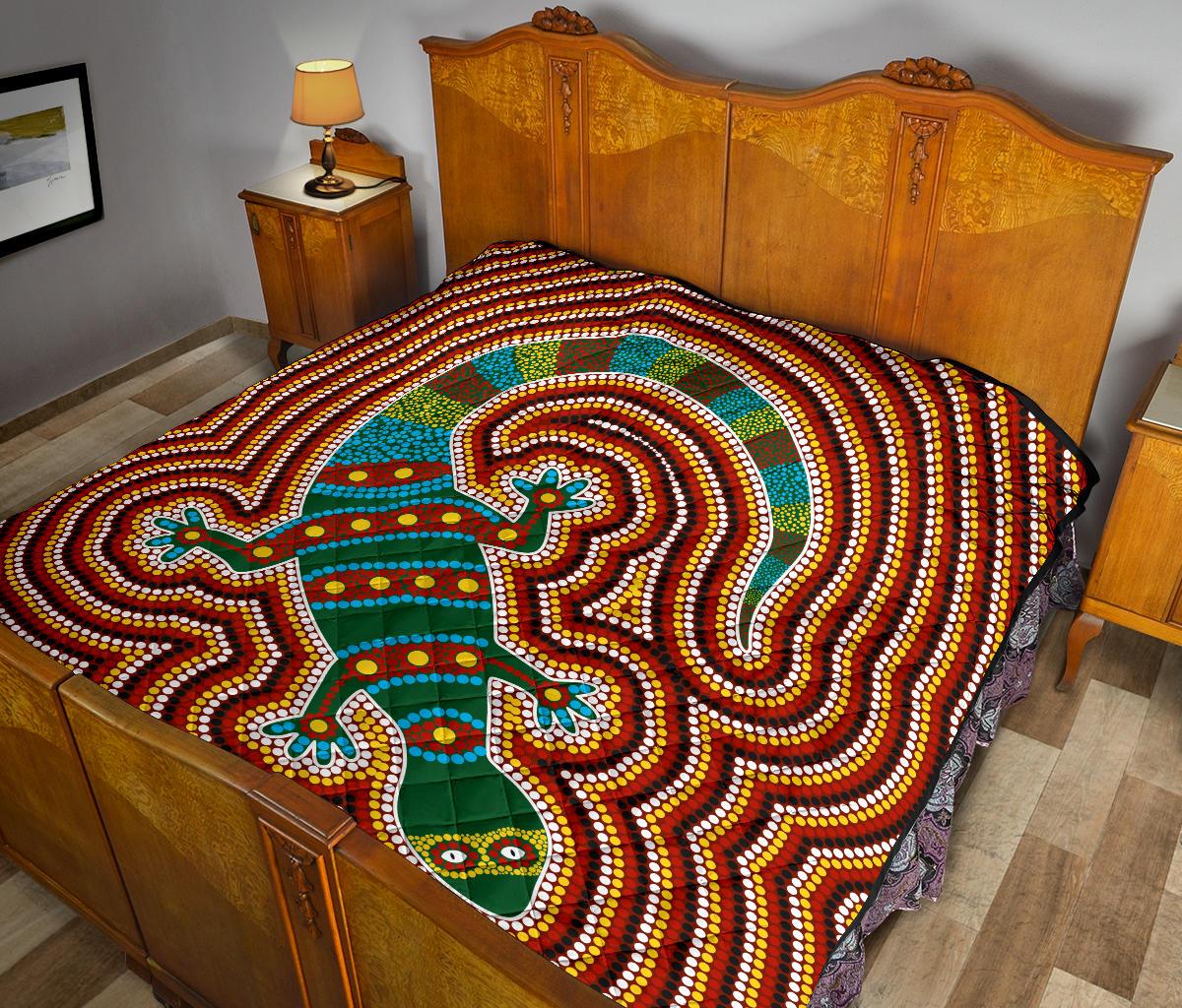 premium-quilts-lizard-coverlets-aboriginal-dot-painting