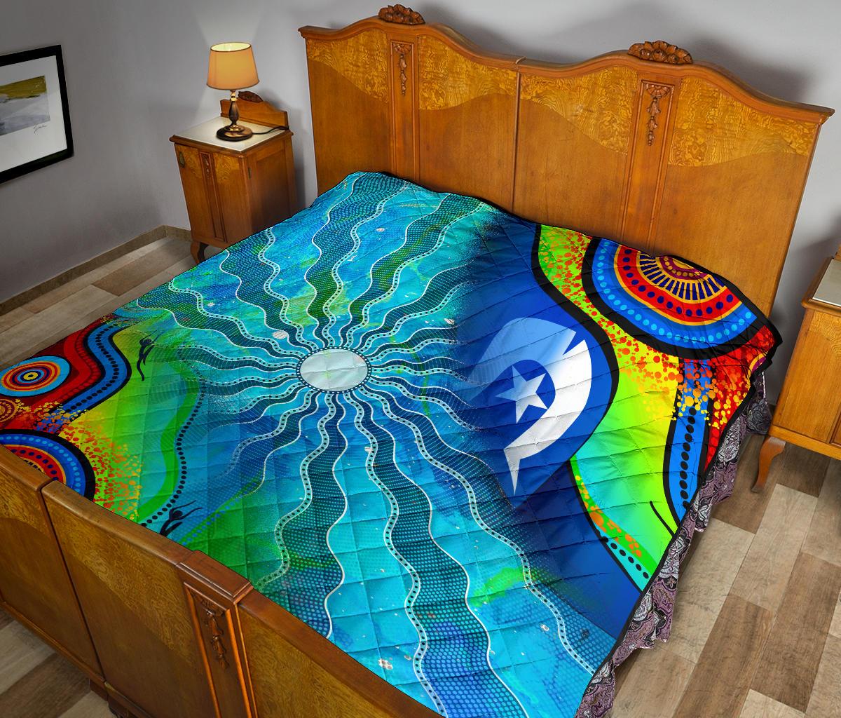 premium-quilt-torres-strait-islanders-flag-with-aboriginal-patterns-quilt