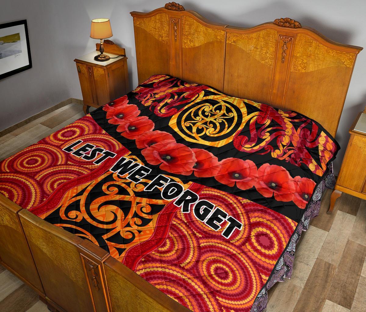 anzac-lest-we-forget-poppy-premium-quilt-new-zealand-maori-silver-fern-australia-aboriginal