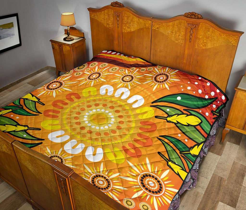 aboriginal-premium-quilt-indigenous-circle-leaf-patterns