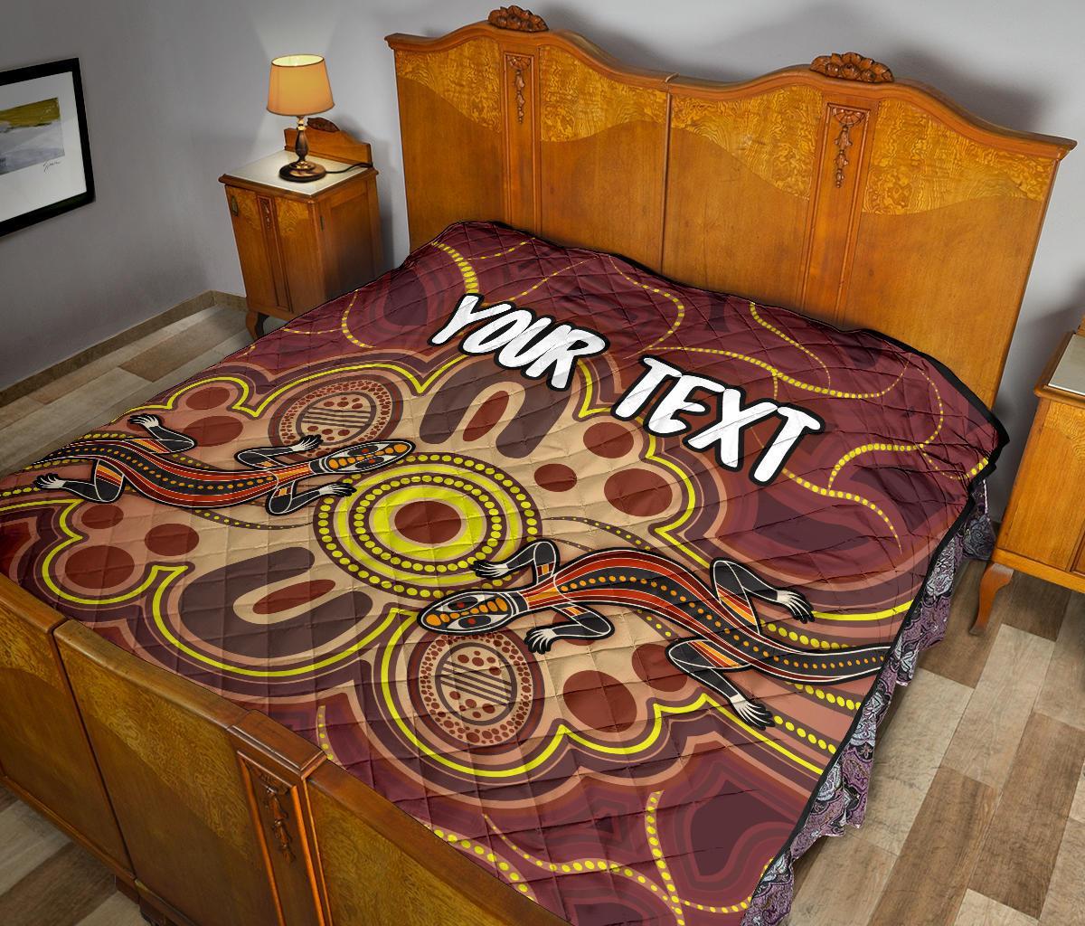 custom-aboriginal-premium-quilt-indigenous-lizard-dot-painting-art