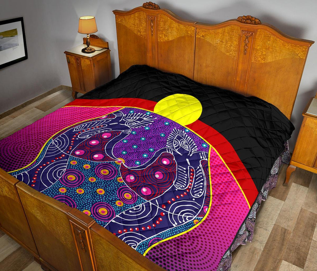 premium-quilt-aboriginal-sublimation-dot-pattern-style-violet
