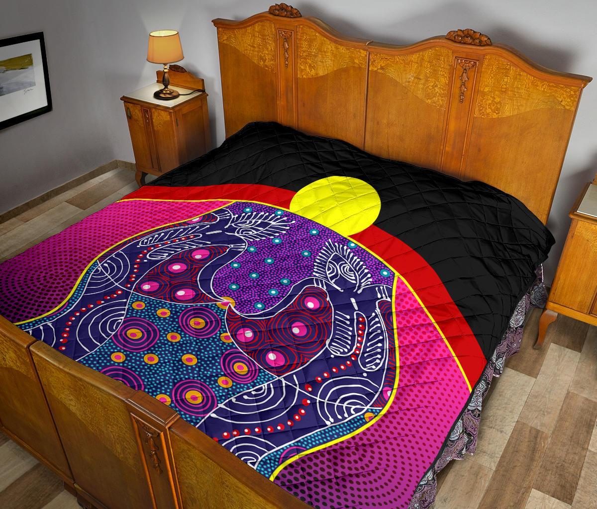 premium-quilt-aboriginal-sublimation-dot-pattern-style-violet