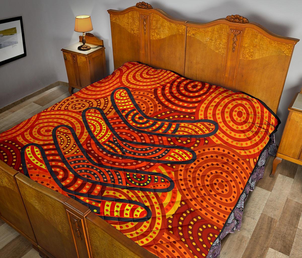 aboriginal-premium-quilt-aboriginal-boomerangs-and-dot-circle