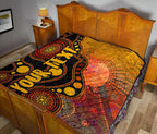 custom-text-aboriginal-premium-quilt-australia-indigenous-flag-circle-dot-painting-art-golden