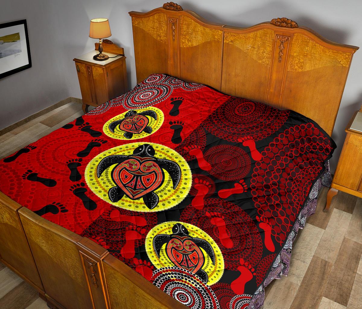 premium-quilt-aboriginal-dot-painting-quilt-turtle