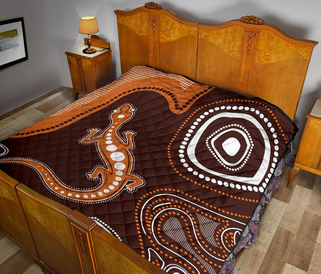 aboriginal-premium-quilt-australia-orange-lizard-aboriginal-art-1