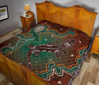 aboriginal-premium-quilt-australia-lizard-brown-dot-painting-art