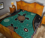 aboriginal-premium-quilt-australia-green-turtle-dot-painting-art
