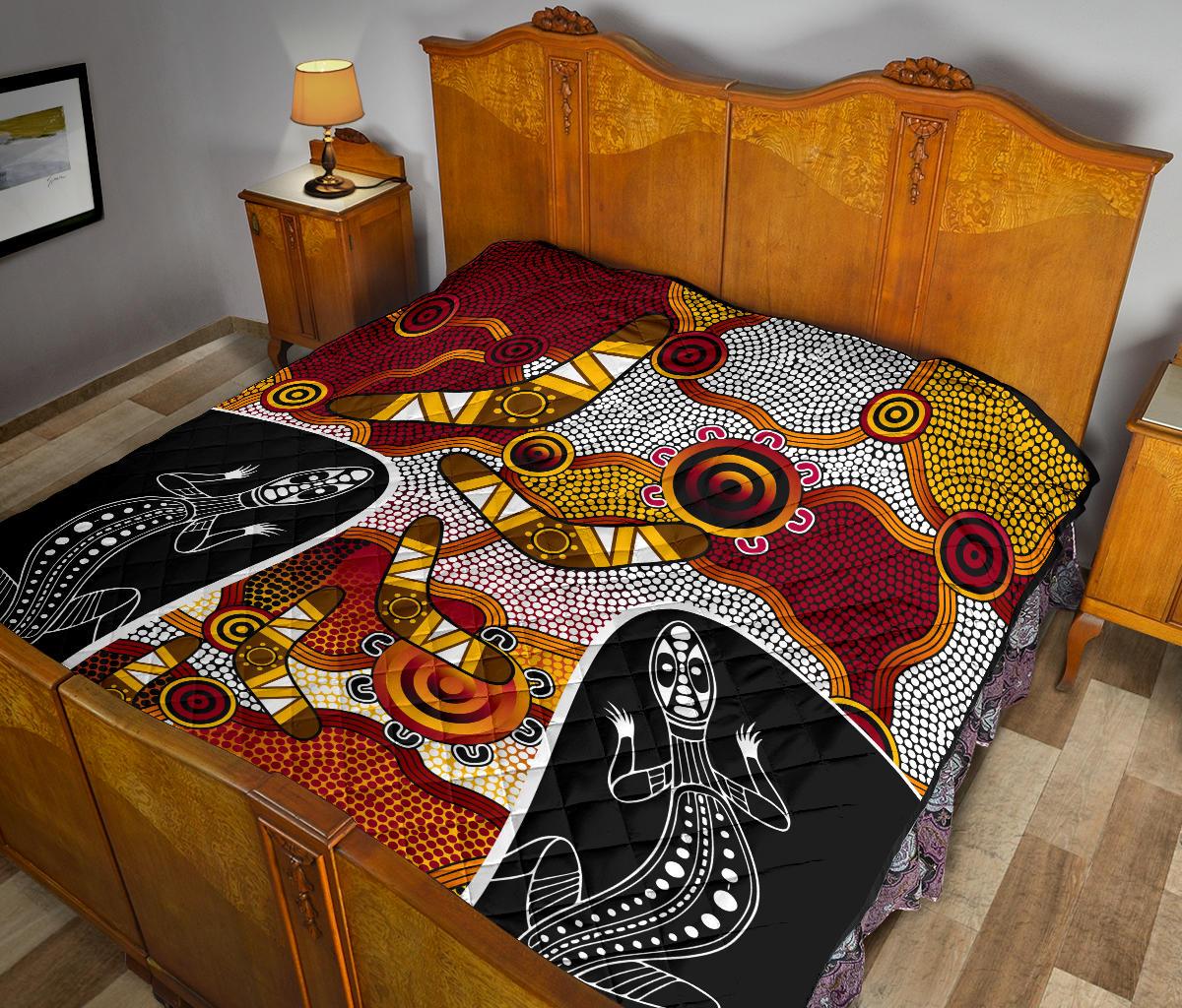 premium-quilt-aboriginal-dot-painting-lizard-quilt