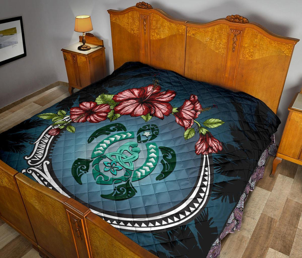 new-zealand-premium-quilt-polynesian-ohana-turtle-hibiscus-mother-son