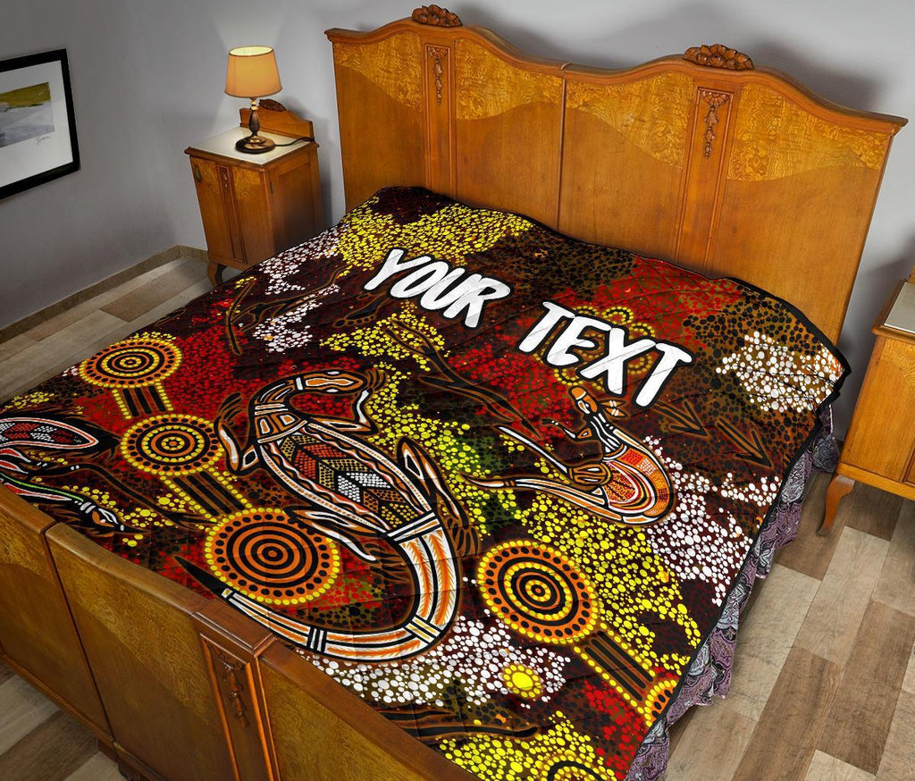 custom-aboriginal-premium-quilt-kangaroo-and-lizard-dot-painting-art
