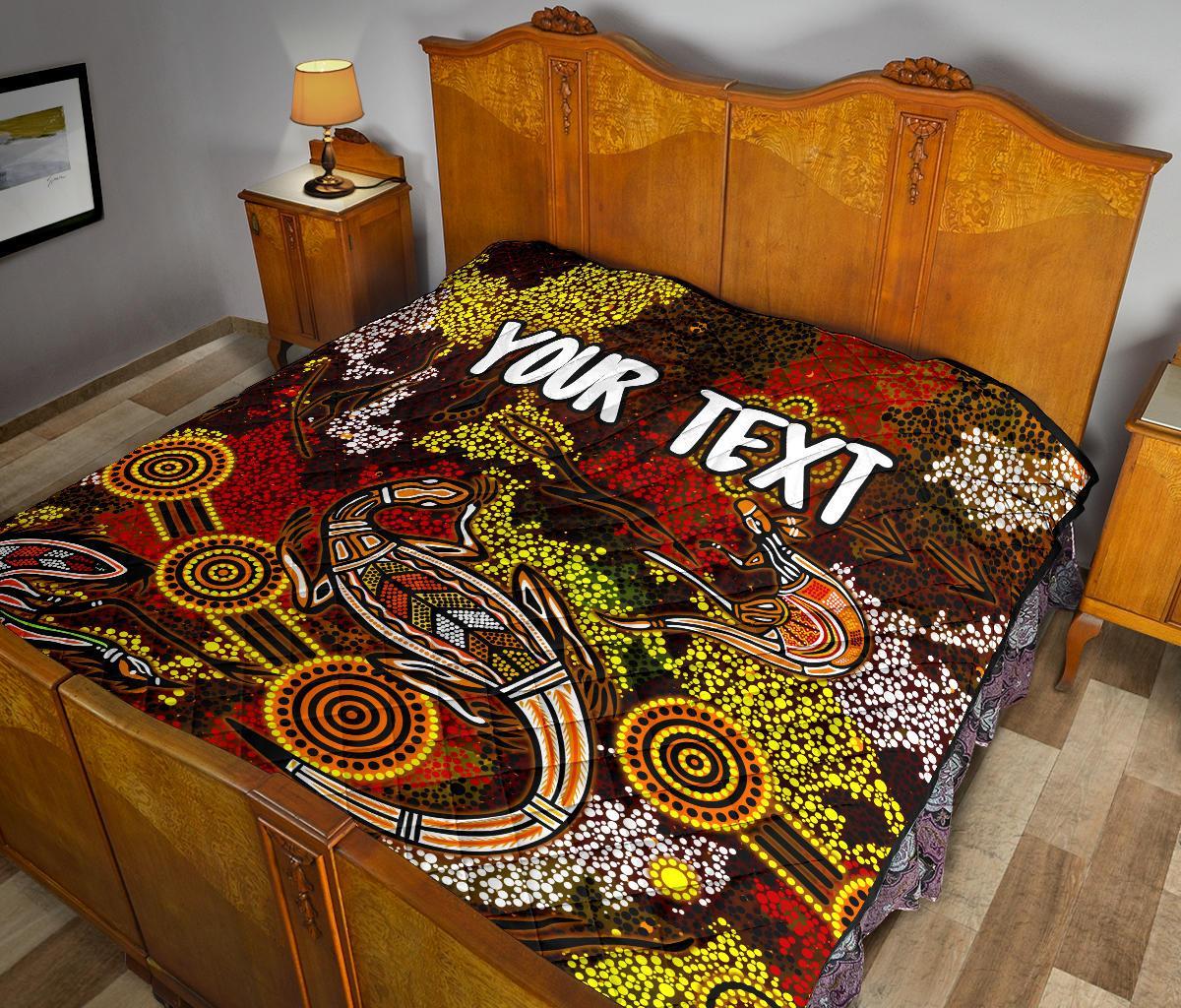 custom-aboriginal-premium-quilt-kangaroo-and-lizard-dot-painting-art