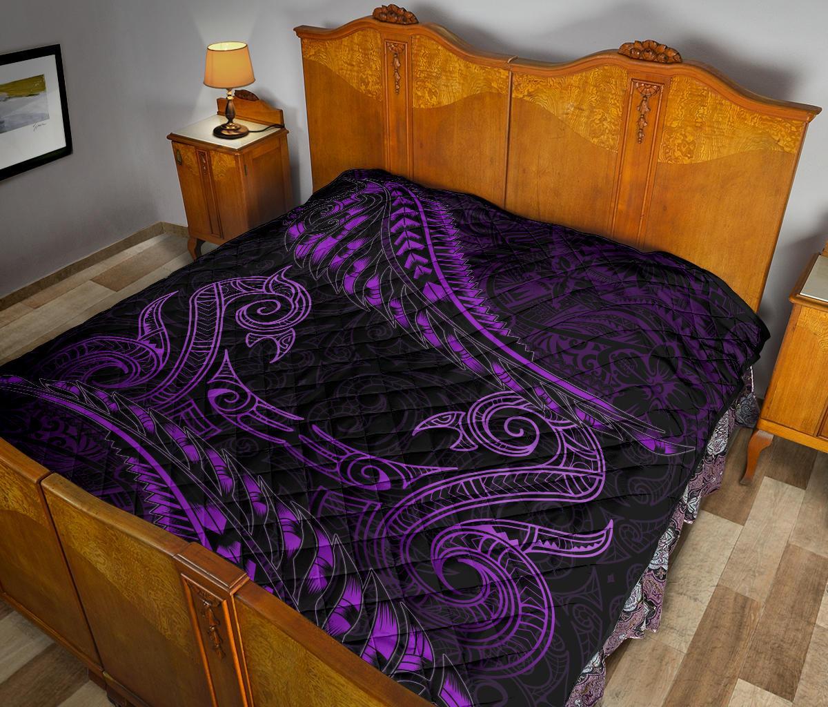 aotearoa-premium-quilt-purple-maori-manaia-with-silver-fern