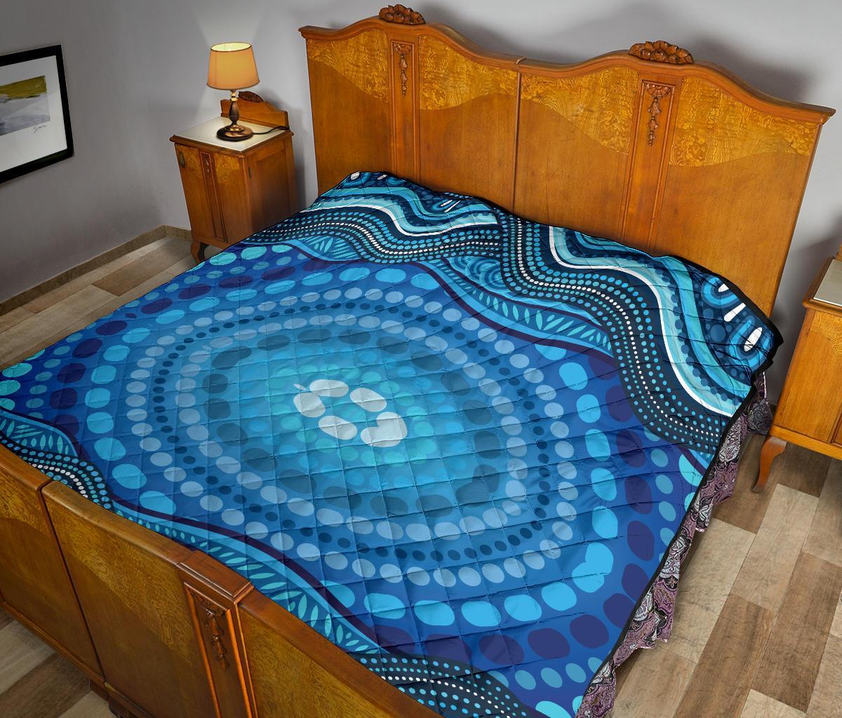 aboriginal-premium-quilt-blue-circle-aboriginal-art