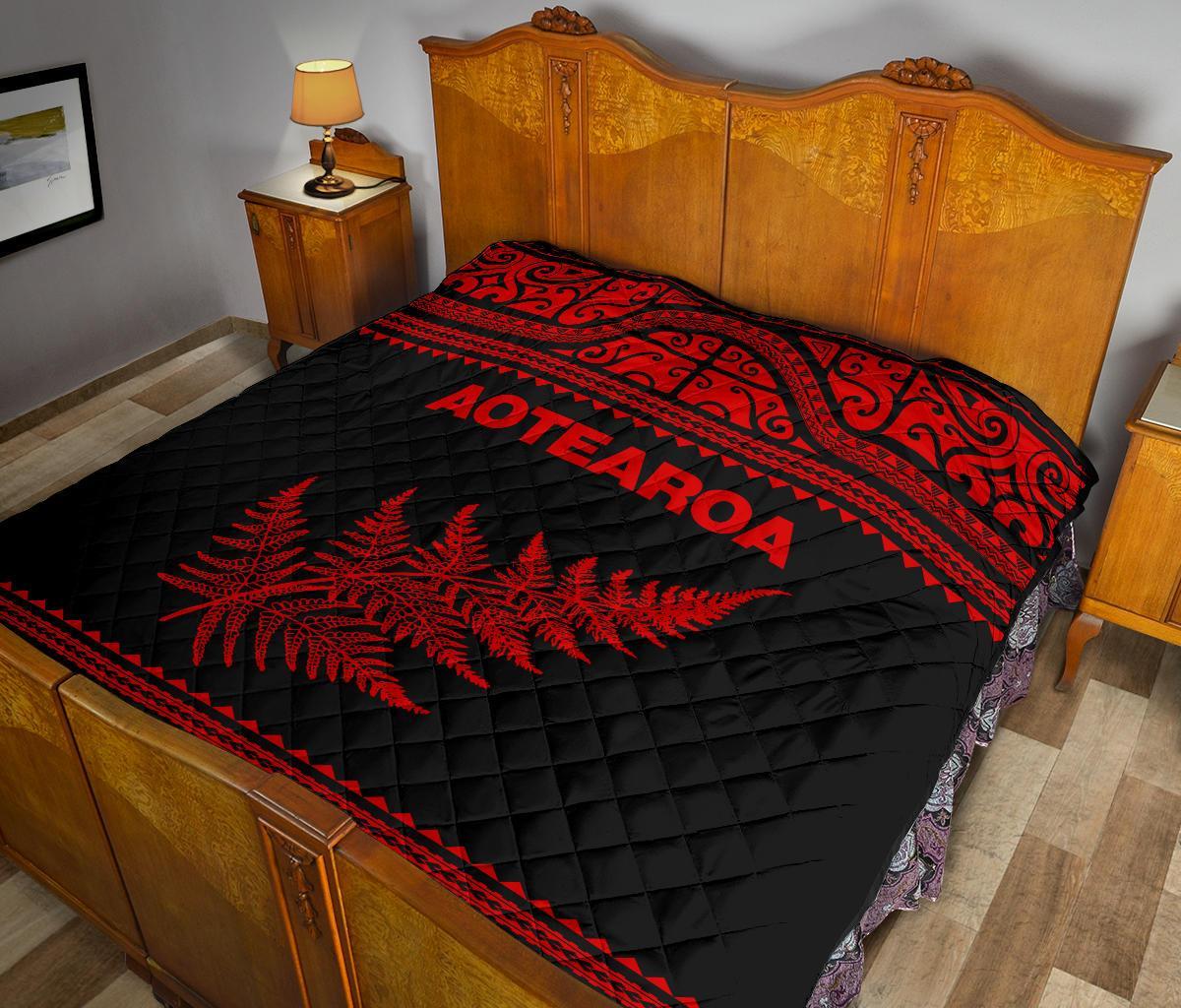 aotearoa-new-zealand-maori-premium-quilt-silver-fern-red