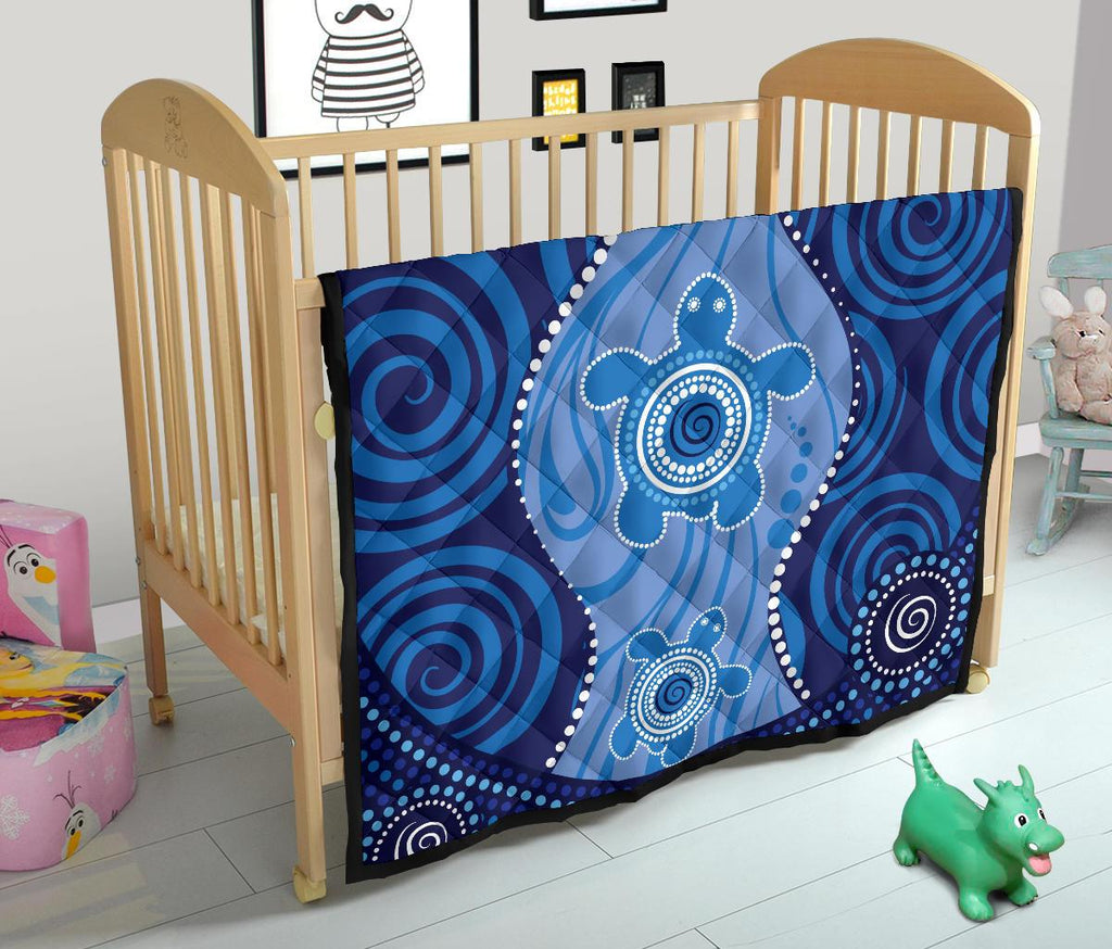 aboriginal-premium-quilt-australian-blue-turtle-aboriginal-art