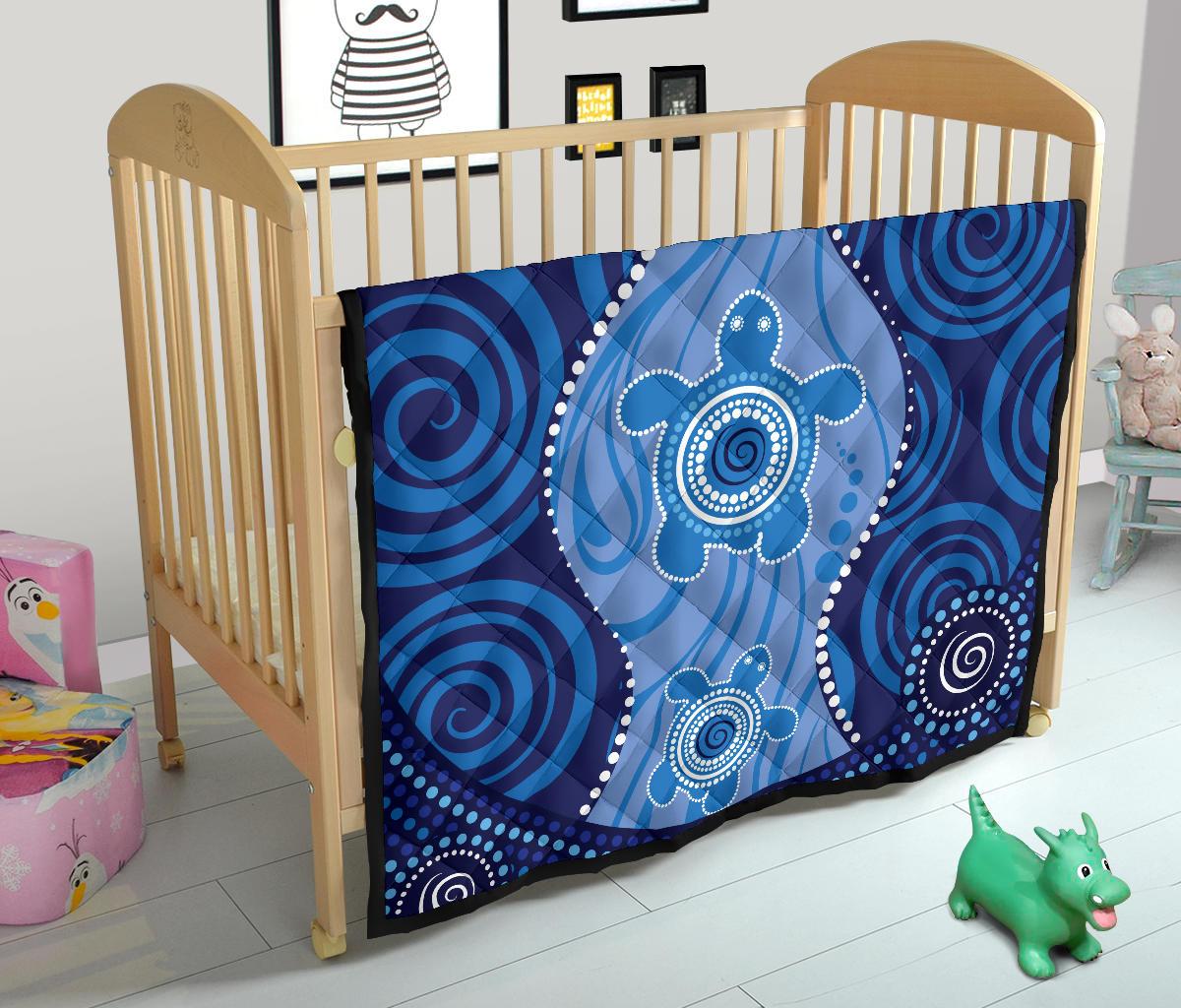 aboriginal-premium-quilt-australian-blue-turtle-aboriginal-art
