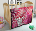 aboriginal-premium-quilt-sea-turtle-with-indigenous-patterns-pink