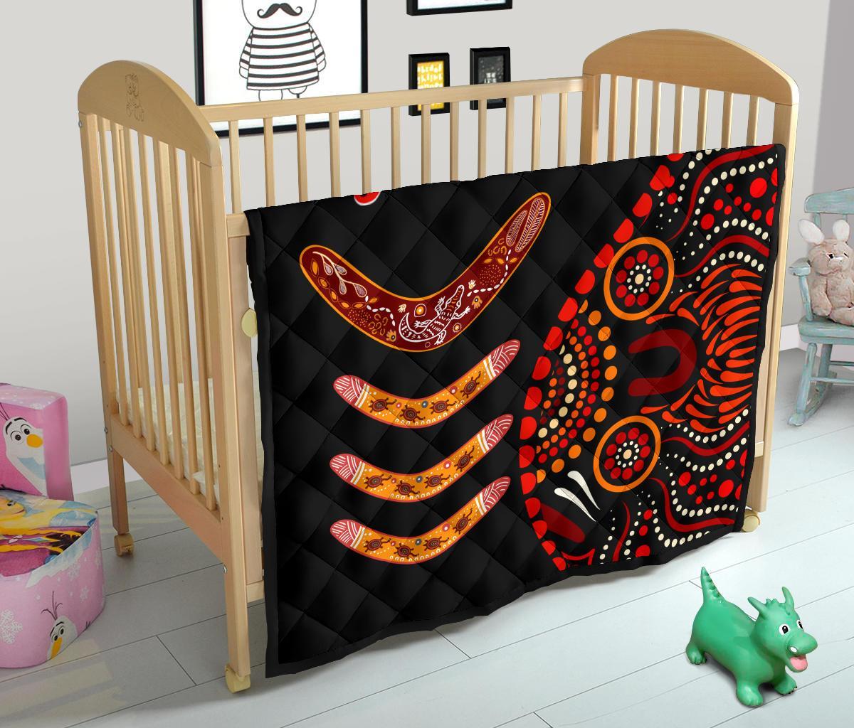 aboriginal-personalised-premium-quilt-aboriginal-boomerangs-with-dot-painting-pattern