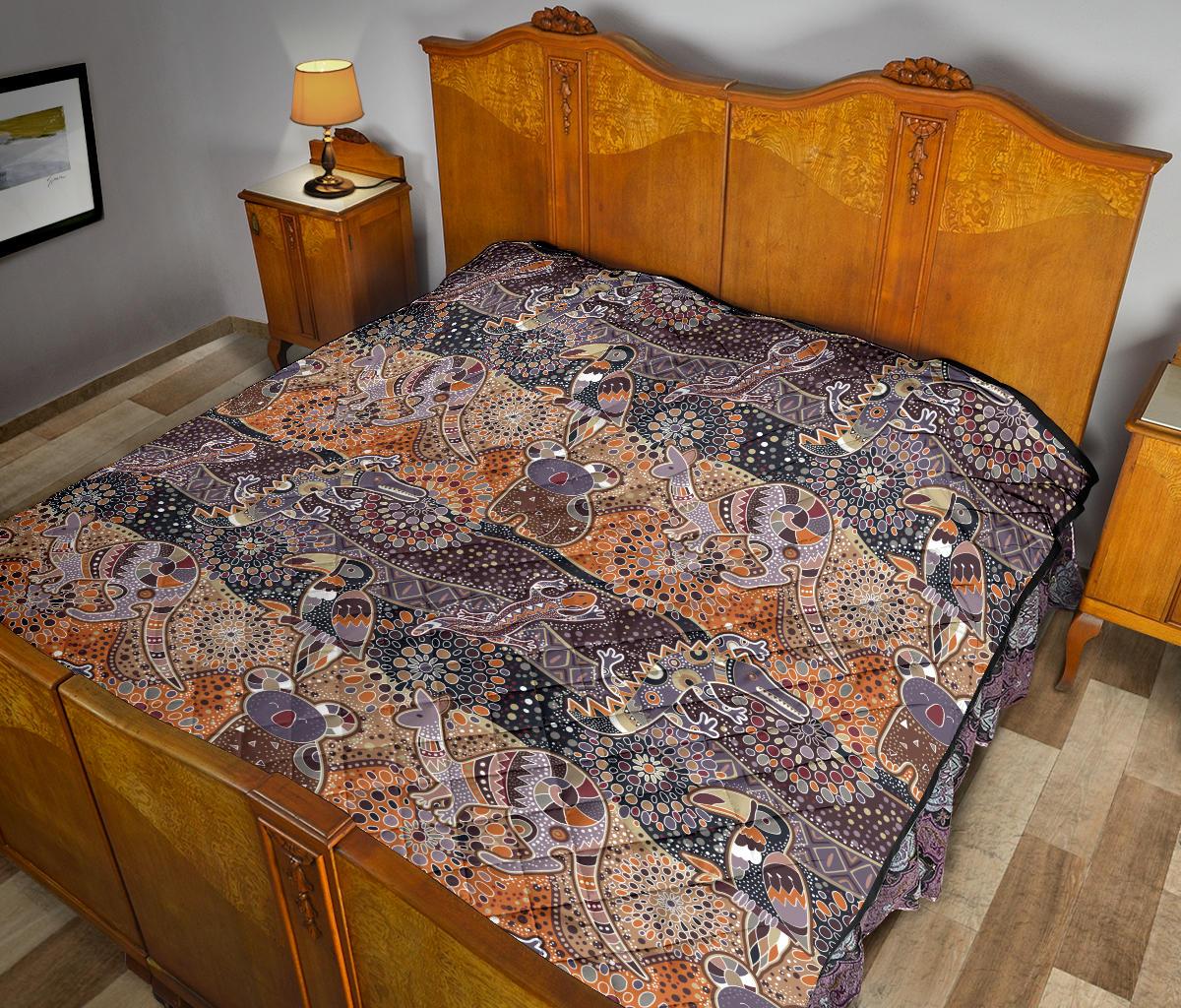 premium-quilts-aboriginal-patterns-coverlets-animals-art