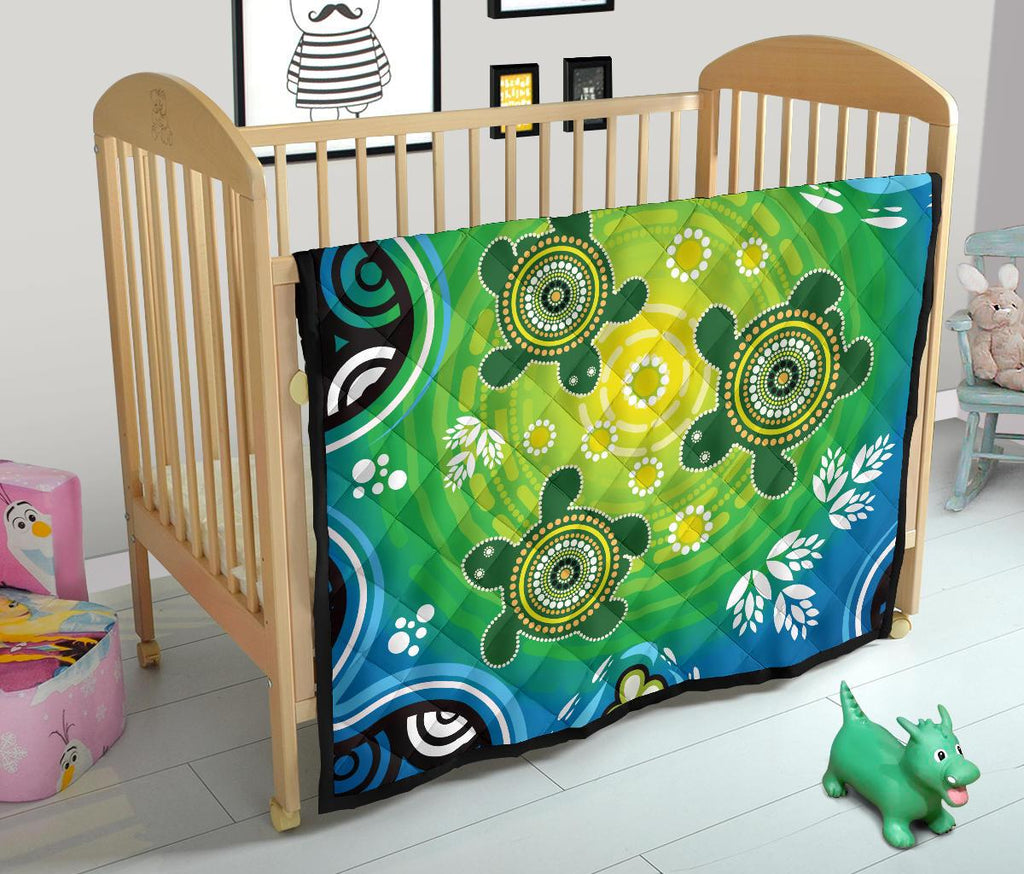 aboriginal-premium-quilt-indigenous-green-turtle