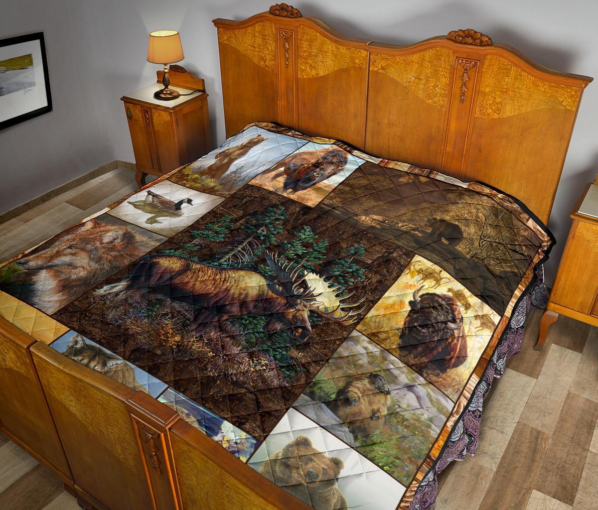 canada-animals-rustic-style-premium-quilt