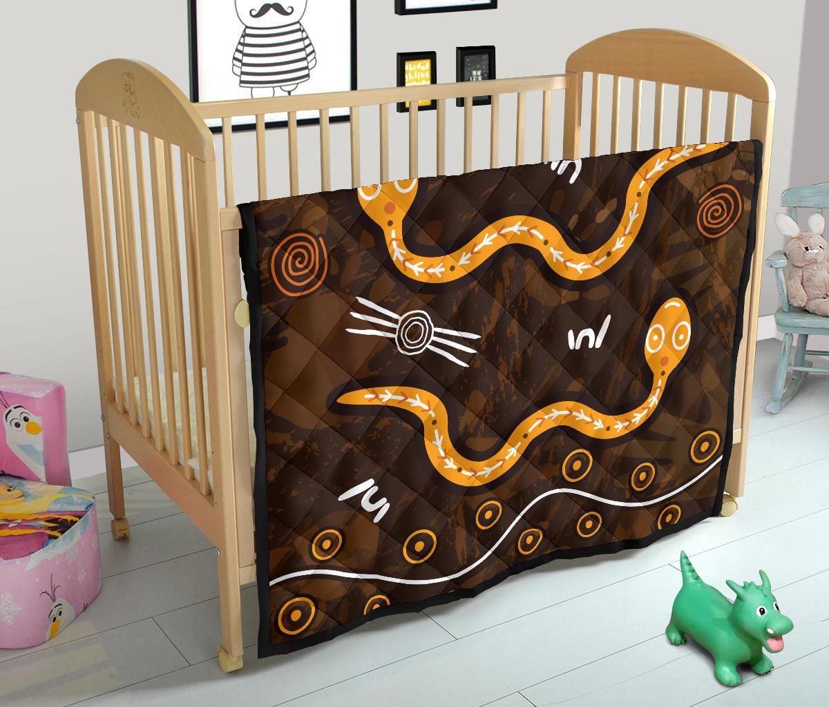 aboriginal-premium-quilt-indigenous-snake-hand-brown-color-1
