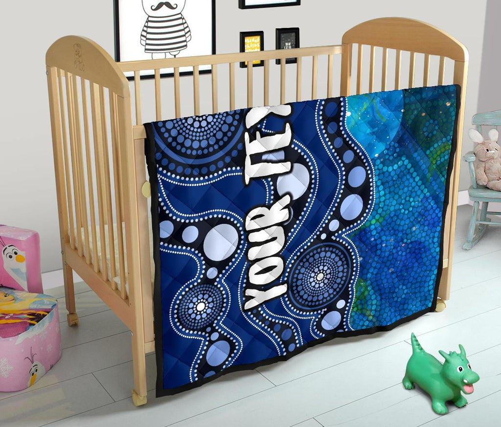 custom-text-aboriginal-premium-quilt-australia-indigenous-flag-circle-dot-painting-art-blue