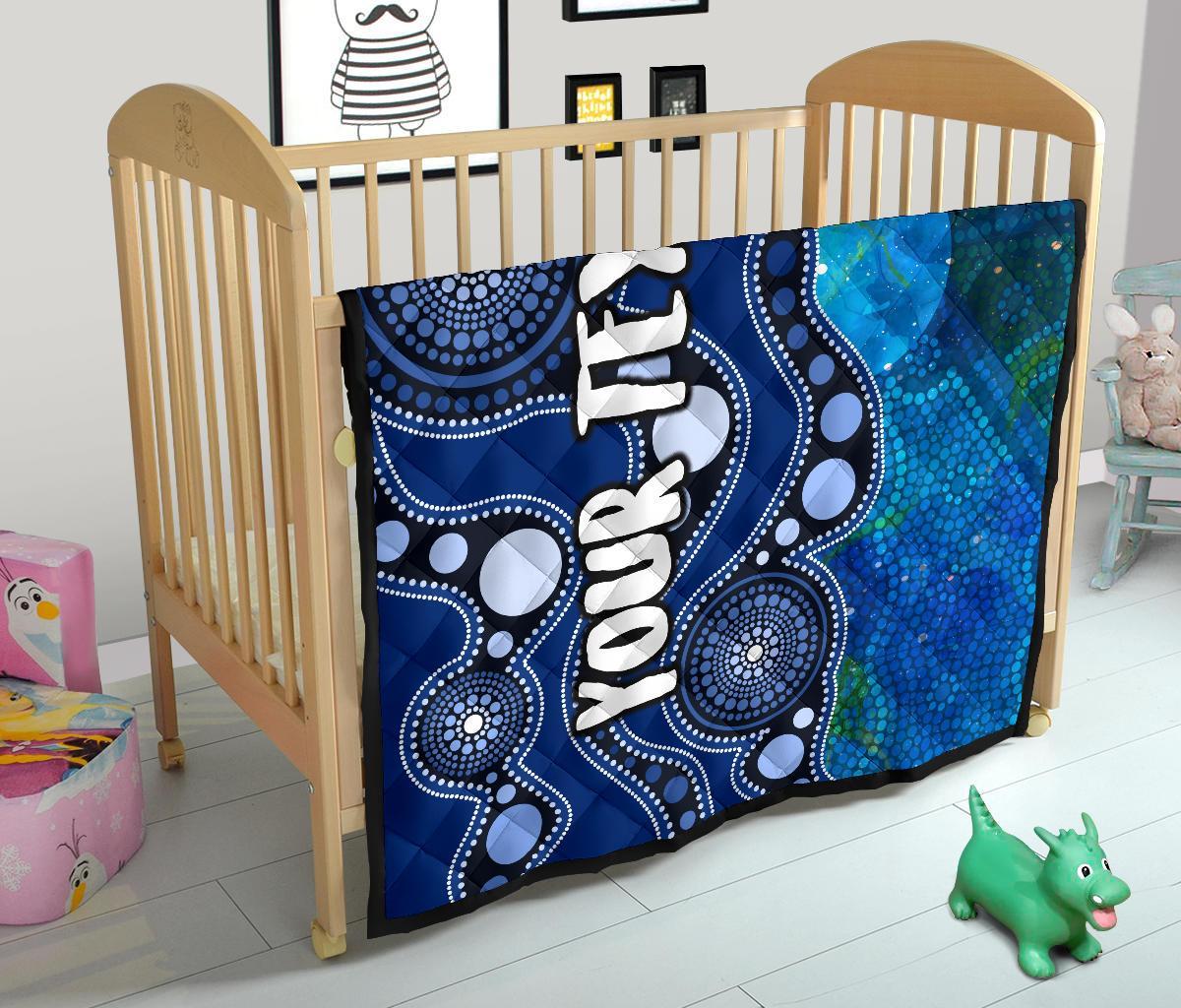 custom-text-aboriginal-premium-quilt-australia-indigenous-flag-circle-dot-painting-art-blue