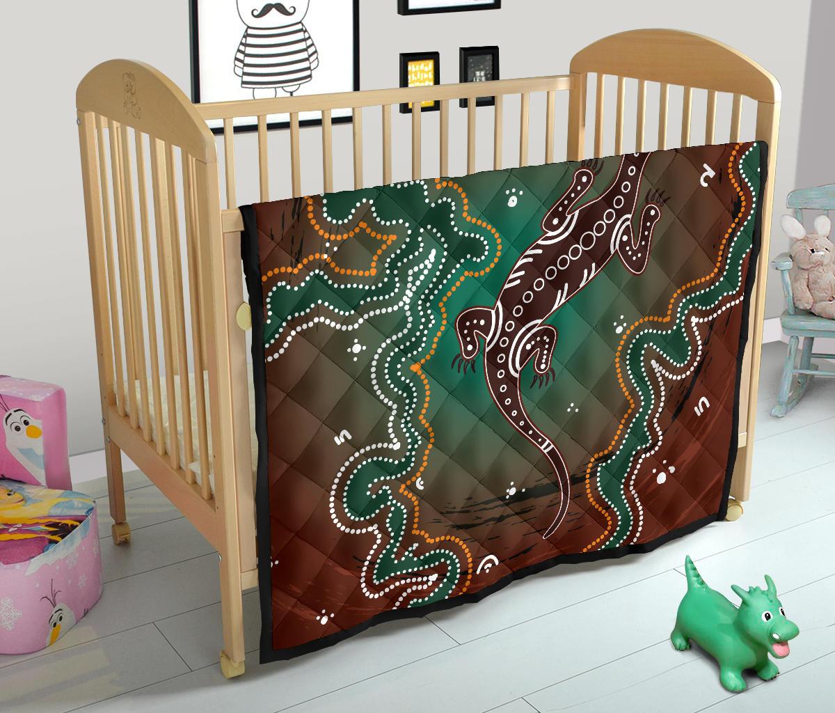 aboriginal-premium-quilt-australia-lizard-brown-dot-painting-art