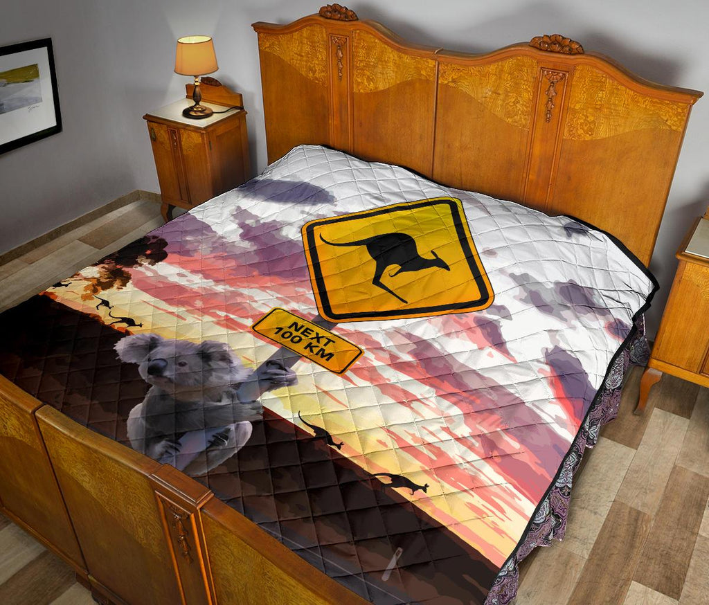 premium-quilts-koala-coverlets-kangaroo-sign-sunset-landscape-art