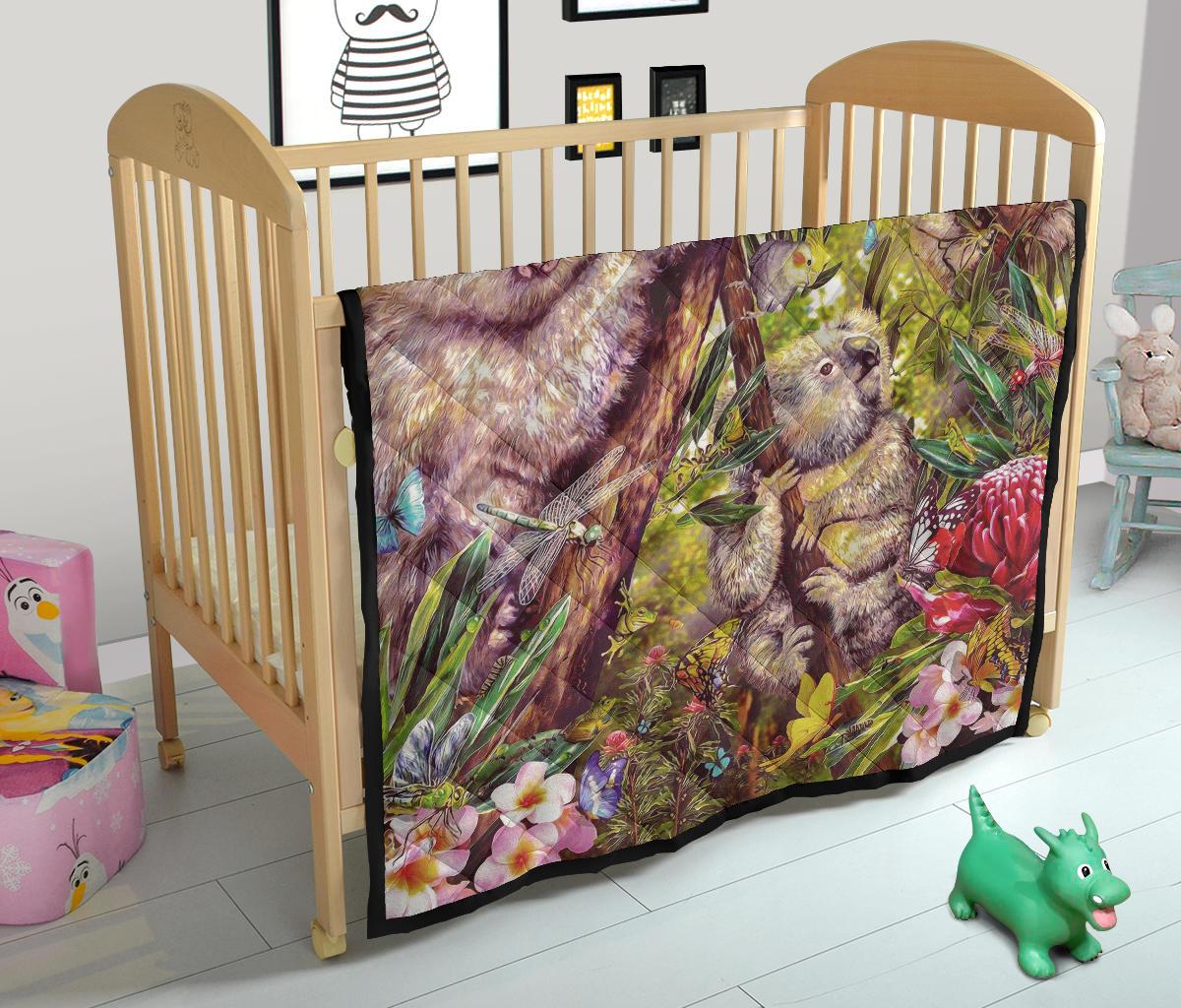premium-quilt-3d-koala-with-waratah-flower-quilt