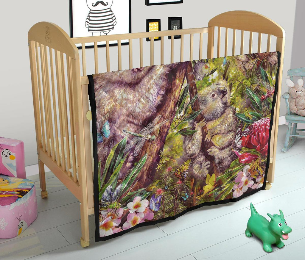 premium-quilt-3d-koala-with-waratah-flower-quilt