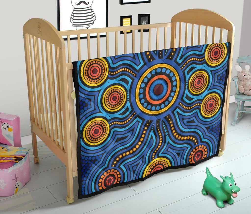 aboriginal-premium-quilt-aboriginal-flower-blue-dot-painting-art