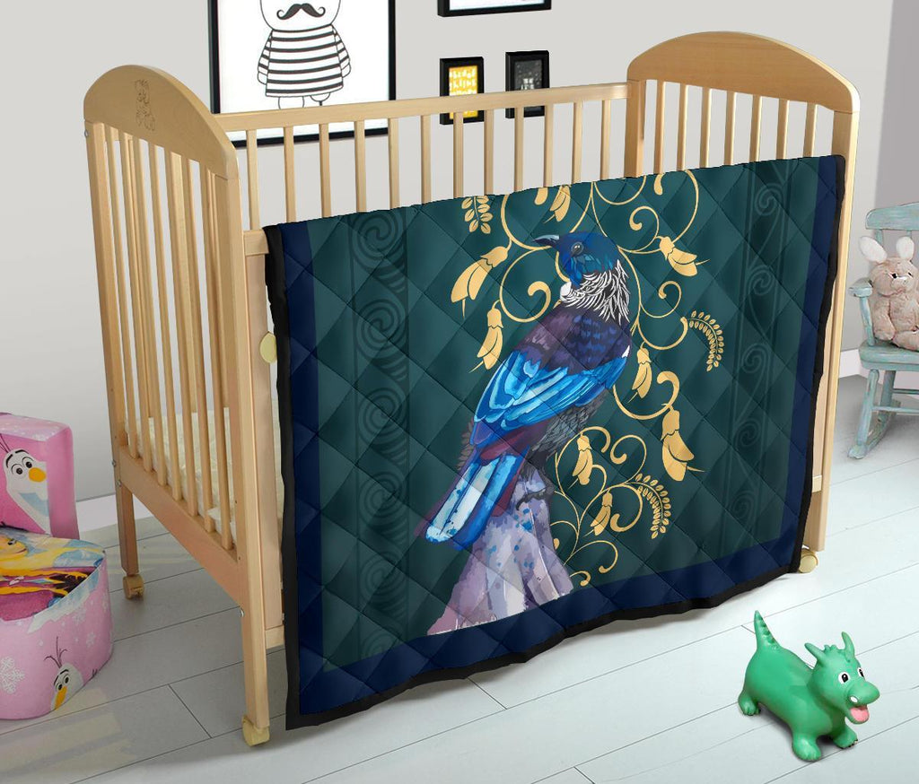 tui-bird-with-kowhai-quilt