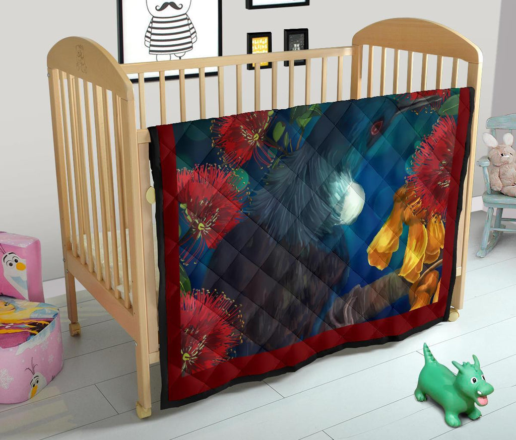 dreaming-tui-with-flowers-quilt