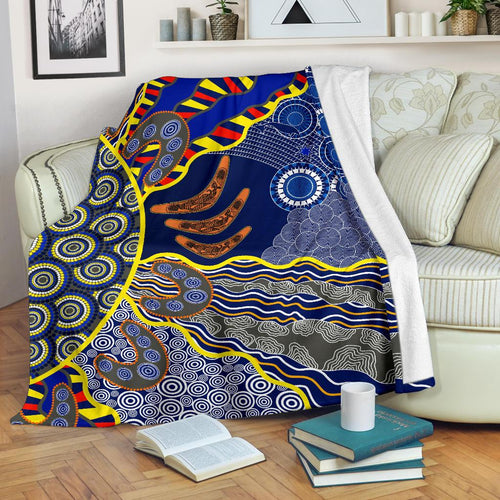 aboriginal-premium-blanket-australian-boomerang-dot-painting-art