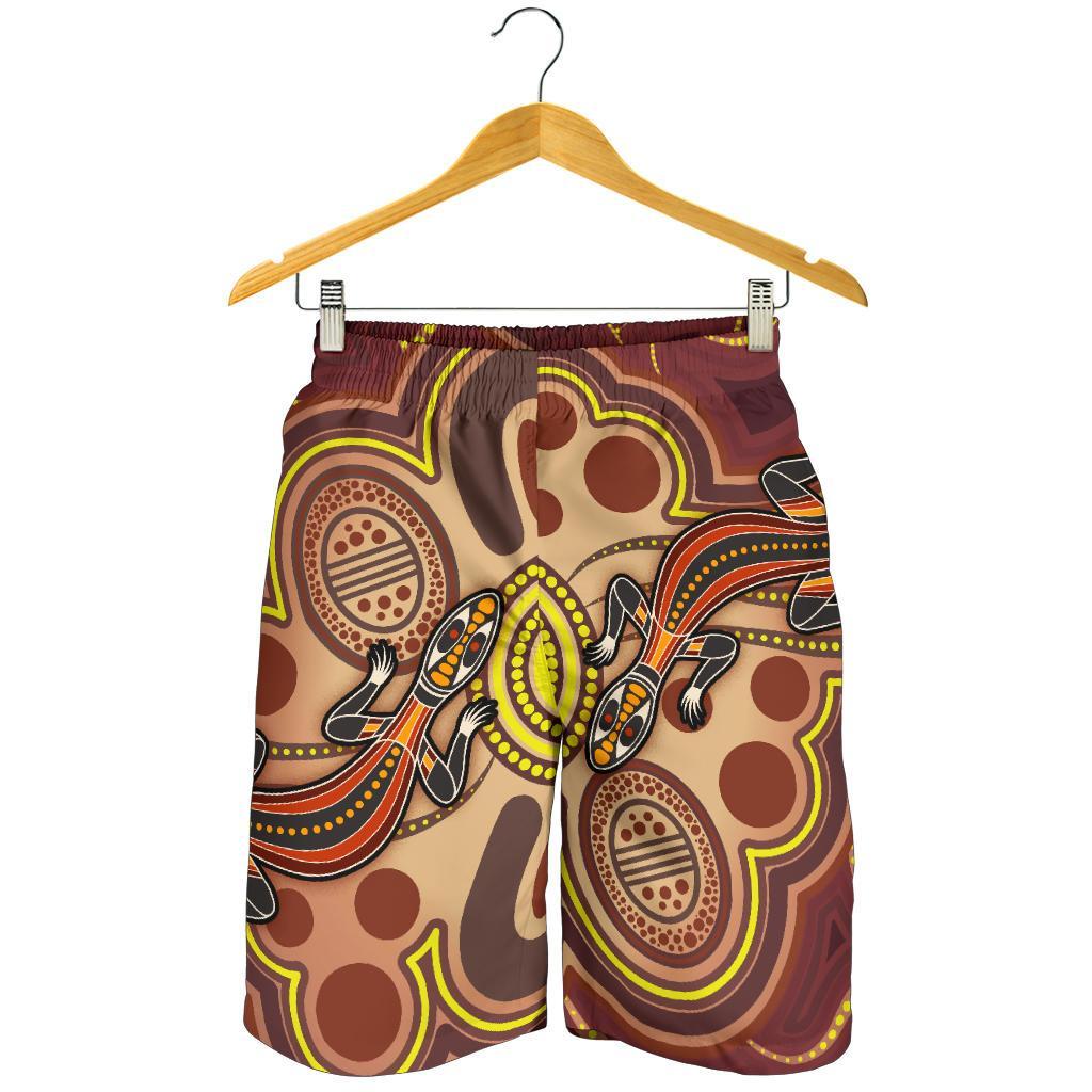 aboriginal-mens-shorts-indigenous-lizard-dot-painting-art