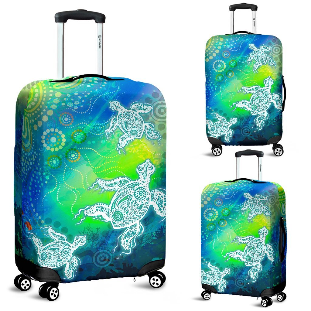 aboriginal-luggage-covers-indigenous-turtle-ocean-dot-painting-art