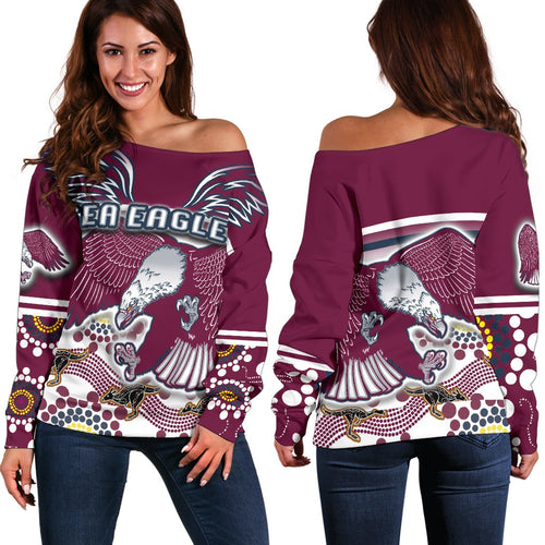 Sea Eagles Off Shoulder Sweater Special Indigenous - Vibe Hoodie