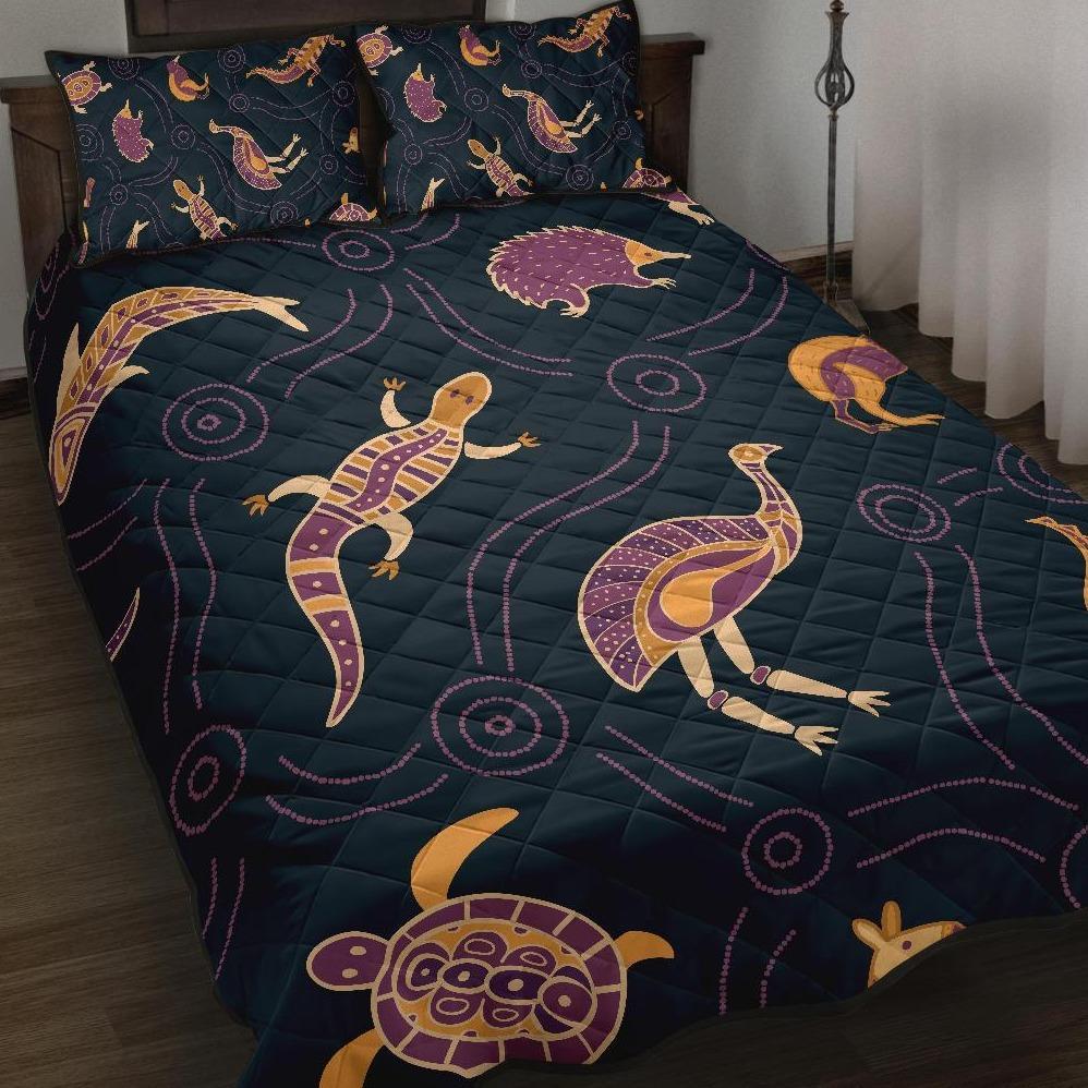 quilt-bed-set-indigenous-animals-patterns